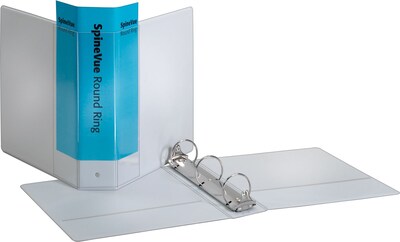 Cardinal SpineVue 2 3-Ring View Binders, White (16803V3)
