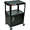 Luxor Adjustable Height AV Cart with Locking Cabinet, Black (AVJ42C)