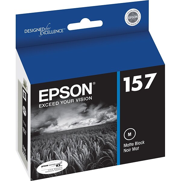 Epson T157 Ultrachrome Black Matte Standard Yield Ink Cartridge