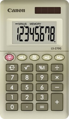 Canon LS-270G 4640B001 8-Digit Pocket Calculator, Gray