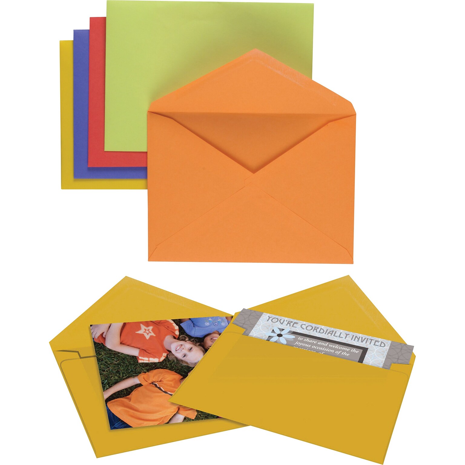 Staples® Assorted Brights Specialty Envelopes, 50/Box (20559)