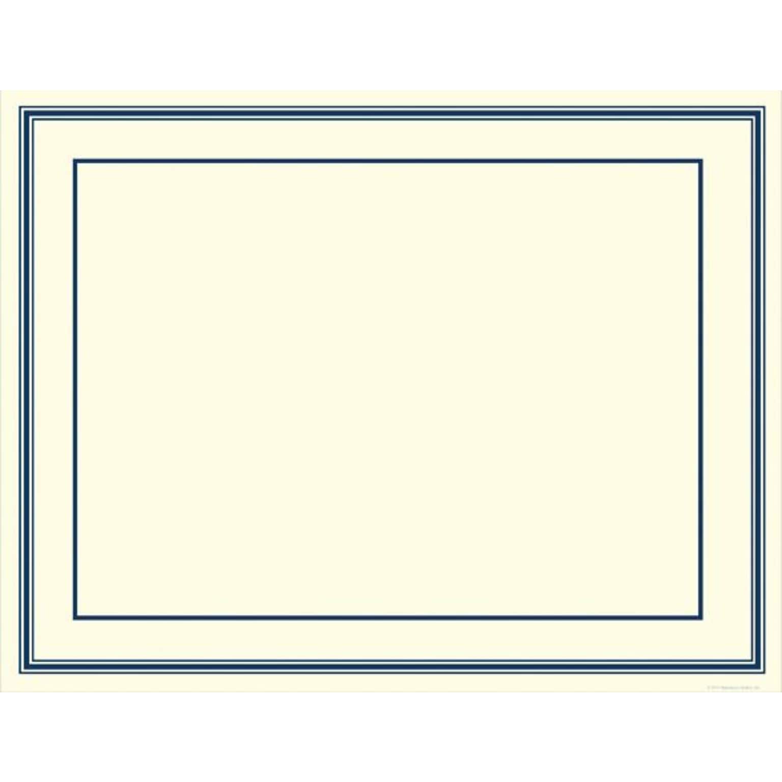 Great Papers Certificates, 8.5 x 11, Navy Blue and Beige, 30/Pack (20103774P2)