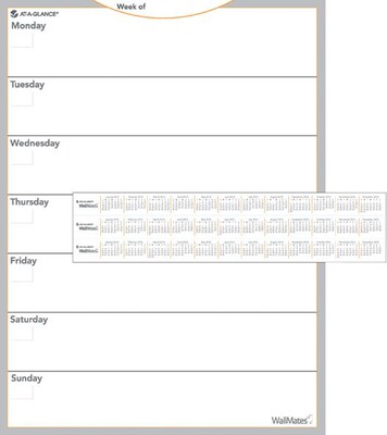 AT-A-GLANCE WallMates Standard Dry-Erase Planning Board, 24"H x 18"W (AW503028)