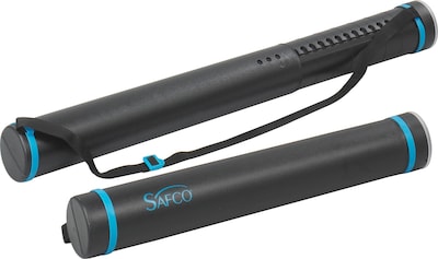 Safco® 3053 Telescoping Document Tube, Polyethylene, Black/Blue