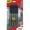 Pentel EnerGel-X RollerGel Retractable Gel Pens, Medium Point, 0.7mm, Black Ink, 5/Pack (BL107BPS5A)