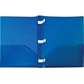 Storex 2-Pocket Poly Folder with Plastic Prongs, Blue (50313U18C)