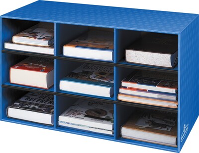 Fellowes 9-Shelf Storage Organizer, 16H x 28 1/4W x 13D, Blue