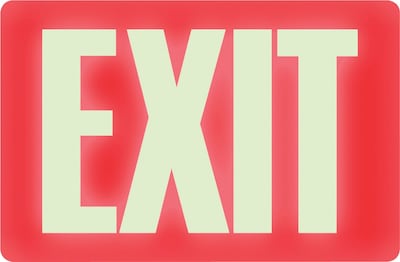 Headline® GLOW IN DARK-EXIT, 8x12, 1 each