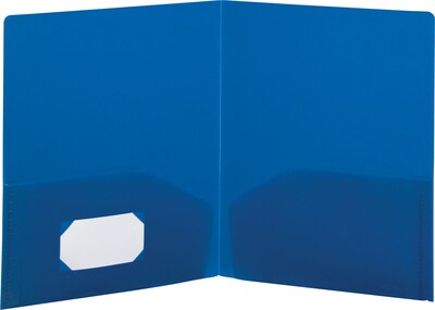 Storex Eco-Friendly Two-Pocket Folder, 100% Recycled, Blue (50133B25C)