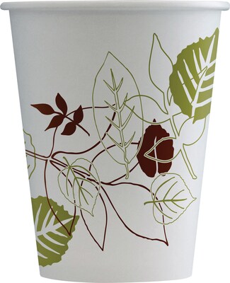 Dixie Pathways Poly Paper Hot Cups, 8 oz., White, 50/Pack (2338PATH)