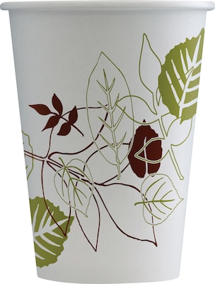 Dixie Pathways Poly Paper Hot Cups, 12 oz., White, 50/Pack (2342PATH)