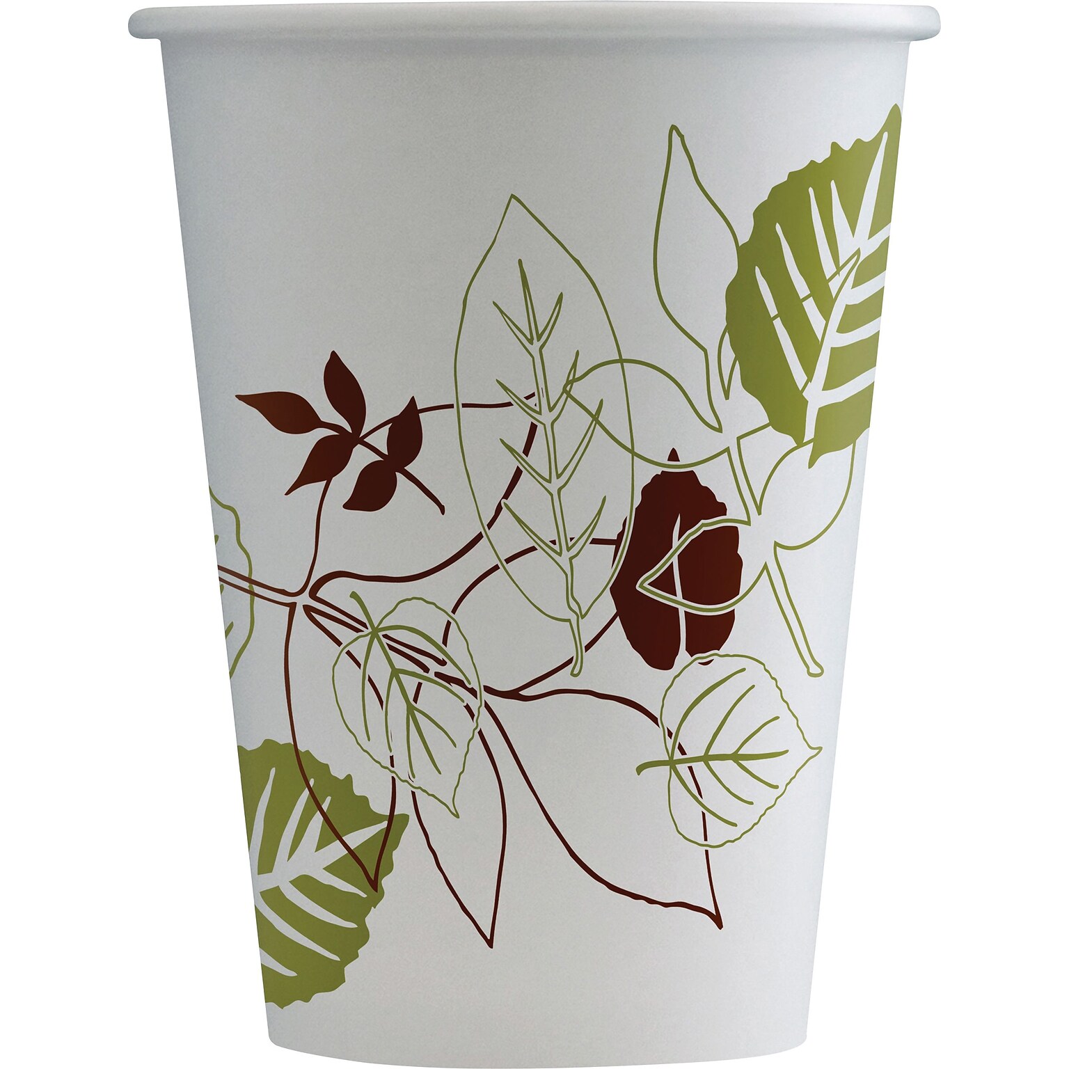 Dixie Pathways Poly Paper Hot Cups, 12 oz., White, 50/Pack (2342PATH)