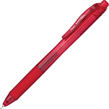 Pentel EnerGel-X Retractable Gel Pens, Fine Point, Red Ink, Dozen (PENBLN105B)