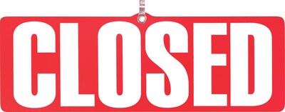 Cosco Open-Closed Business Hours Sign Kit, 19 x 15, Red (098072)