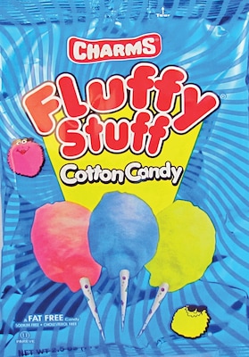 Charms Fluffy Stuff Fruit Cotton Candy, 2.5 oz, 24/Carton (CRM24326)