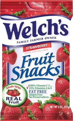 Welchs Gluten Free Strawberry Snacks, 5 oz., 12 Packs/Box (PIM05096)