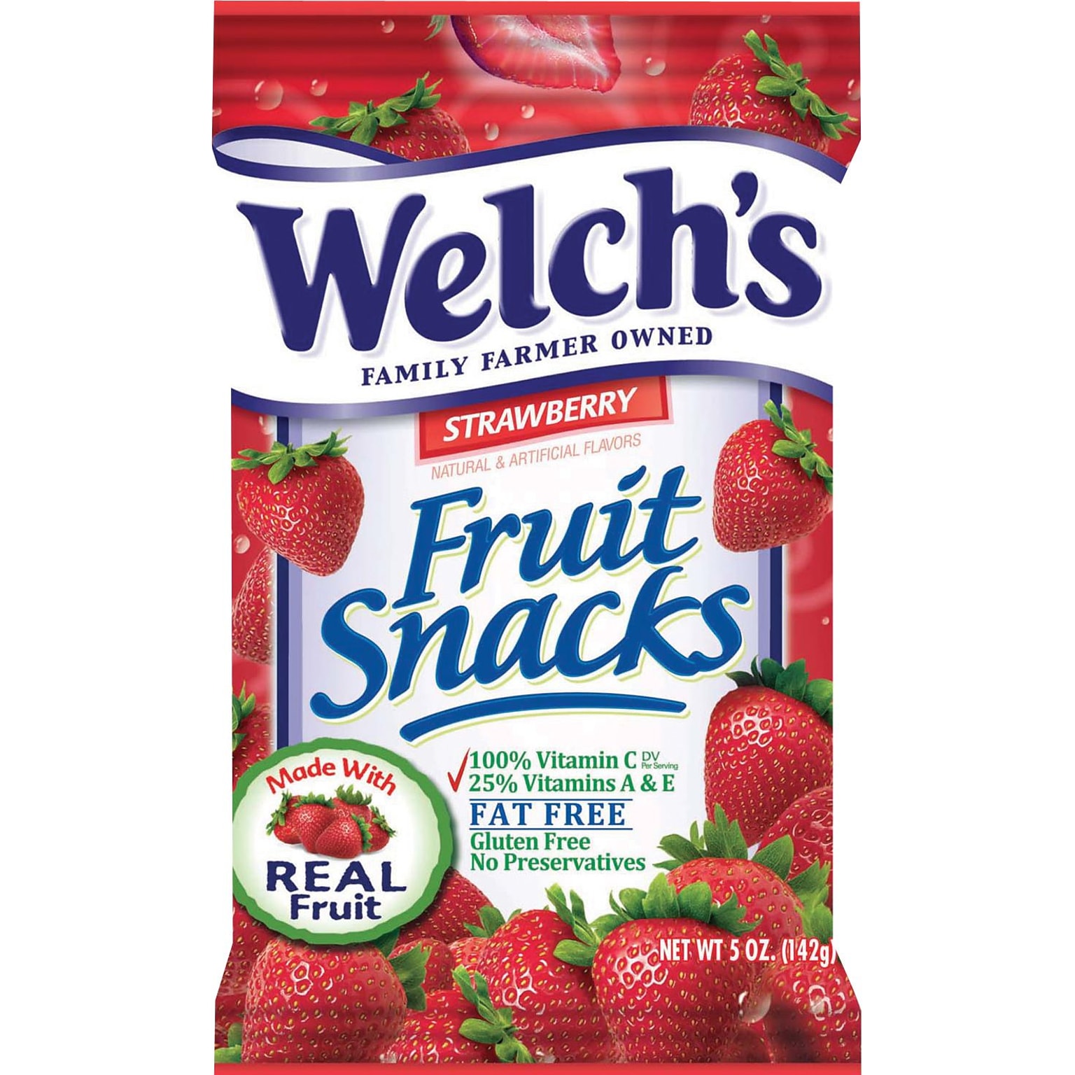 Welchs Gluten Free Strawberry Snacks, 5 oz., 12 Packs/Box (PIM05096)