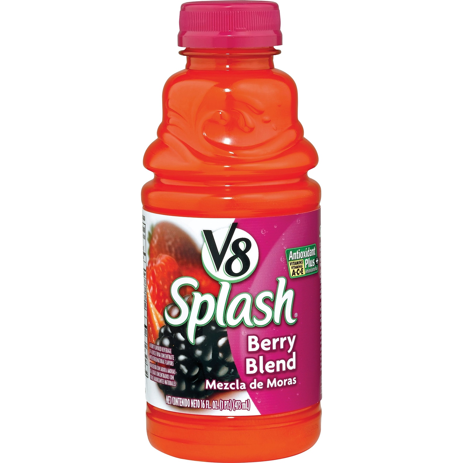 V8 Splash Berry Blend Juice Drink, 16 oz. Bottles, 12/Pack (CAM14653)