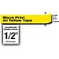 Brother P-touch TZe-FX631 Laminated Flexible ID Label Maker Tape, 1/2" x 26-2/10', Black on Yellow (TZe-FX631)