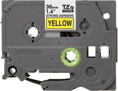 Brother P-touch TZe-S661 Laminated Extra Strength Label Maker Tape, 1-1/2" x 26-2/10', Black on Yellow (TZe-S661)