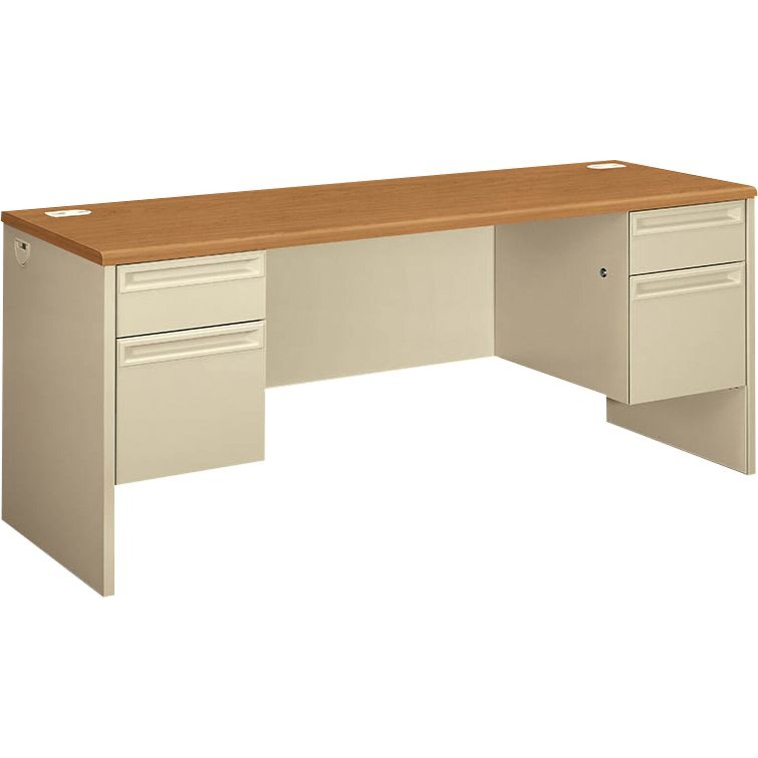 HON 38000 Series 72W Kneespace Credenza, Harvest Oak/Putty (H38854CL)
