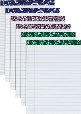 TOPS® Designer Narrow Ruled Pads; Assorted Colors