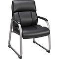 Quill® Herrick™ Guest Chair, Bonded Leather, Black, Seat: 19.5W x 17.1D, Back: 19.5W x 17.9H