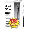 Pentel® WOW® Retractable Ballpoint Pens, Medium Point, Black, Bonus Pack, 36/Pack