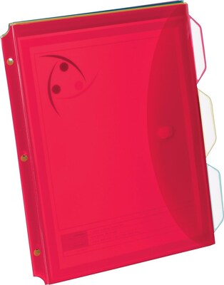 Esselte® Poly Storage Envelope with Tab Dividers, 3 Pack, Assorted Colors