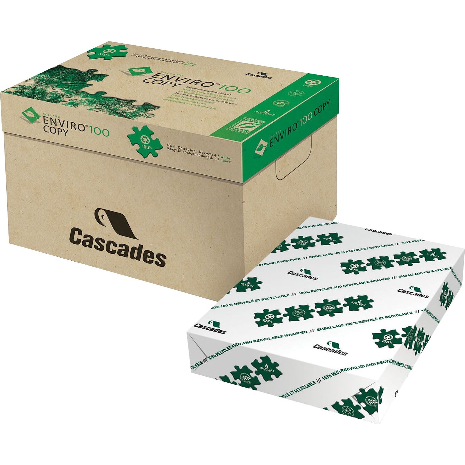 Lindenmeyr Munroe Rolland Enviro 100 Copy Paper, 8.5 x 11, 20 lbs., 500 Sheets/Ream, 10 Reams/Carton (5101PL)