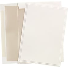 Great Papers® Triple Embossed Ivory Flat Card Invitations with Pearl Lined Envelopes, 25/Pack