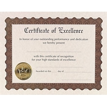 Great Papers! Excellence Award Certificates, 8.5x11, Gold Foil and Embossed, 18/Pack (930600)