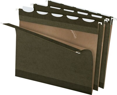 Pendaflex Ready-Tab 5-Tab Reinforced Hanging File Folders, Letter Size, Green, 25/Box (42590)