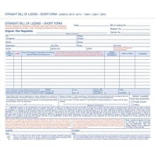 Bill Of Lading, short forms, 4 Part