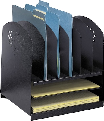 Safco Combination Desk Organizer, Black, 12 3/4H x 12 1/4W x 11 1/4D