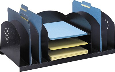 Safco® 3168 Black Combination Desk Rack, 3 Horizontal and 6 Upright