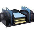 Safco® 3168 Black Combination Desk Rack, 3 Horizontal and 6 Upright