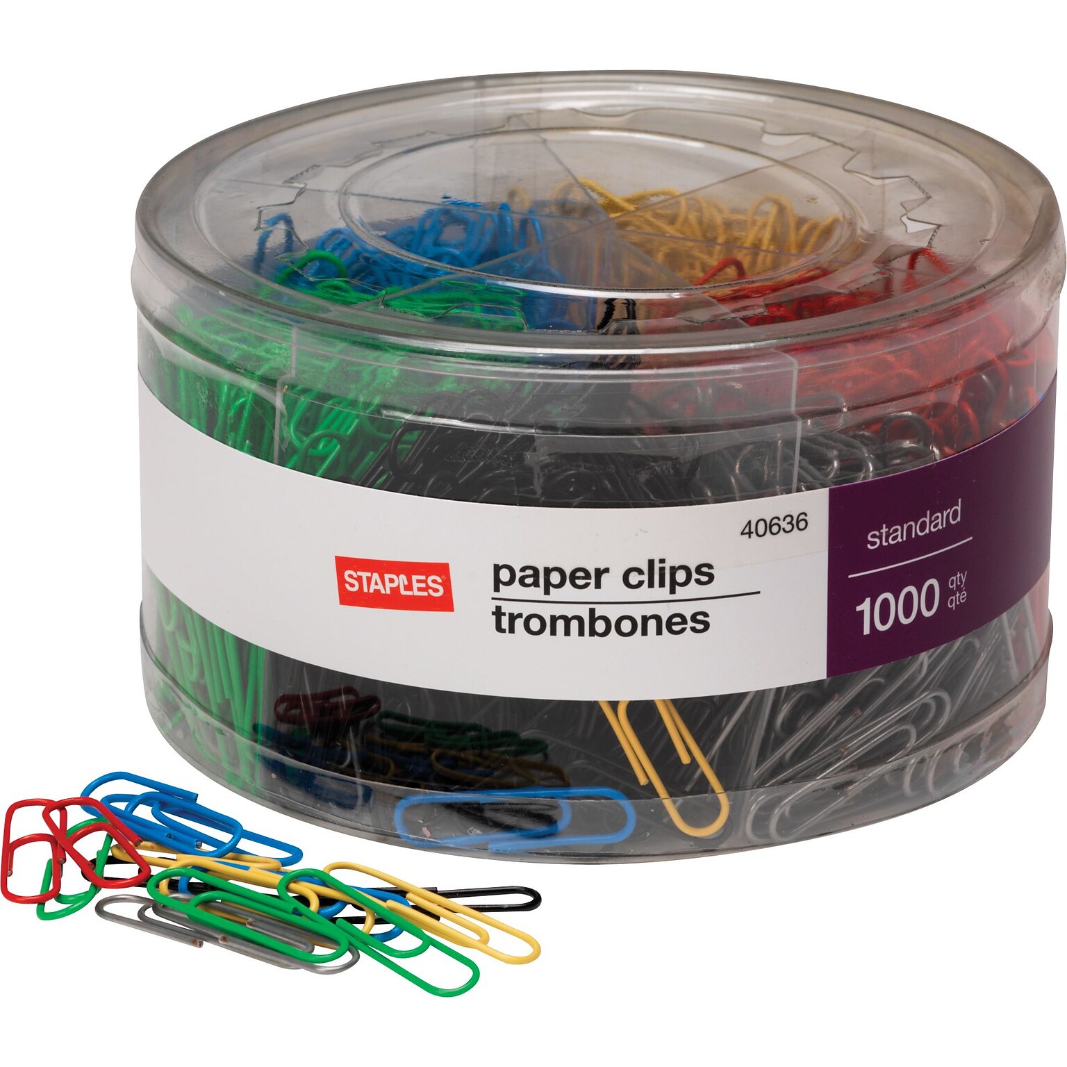 #1 Size Vinyl-Coated Paper Clips, 1000/Tub