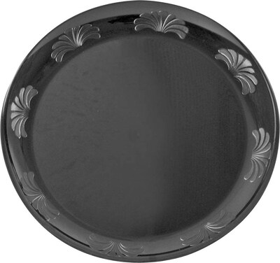 WNA Designerware Plastic Plates, 10.25, Black, 144/Carton (WNADWP75180BK)