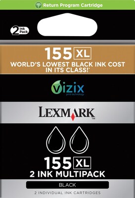 Lexmark 155XL Black Ink Cartridge, High Yield (14N1811)