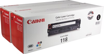 Canon 118 Black Standard Yield Toner Cartridge, 2/Pack (2662B004AA)