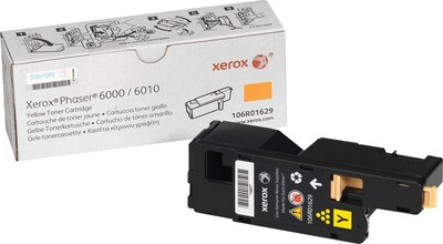 Xerox 106R01629 Yellow Standard Yield Toner Cartridge, Prints Up to 1,000 Pages (XER106R01629)