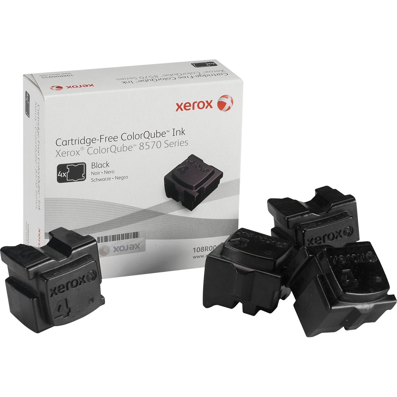 Xerox 108R00930 Black Standard Yield Ink Cartridge, Prints Up to 4,400 Pages, 4/Pack (XER108R00930)