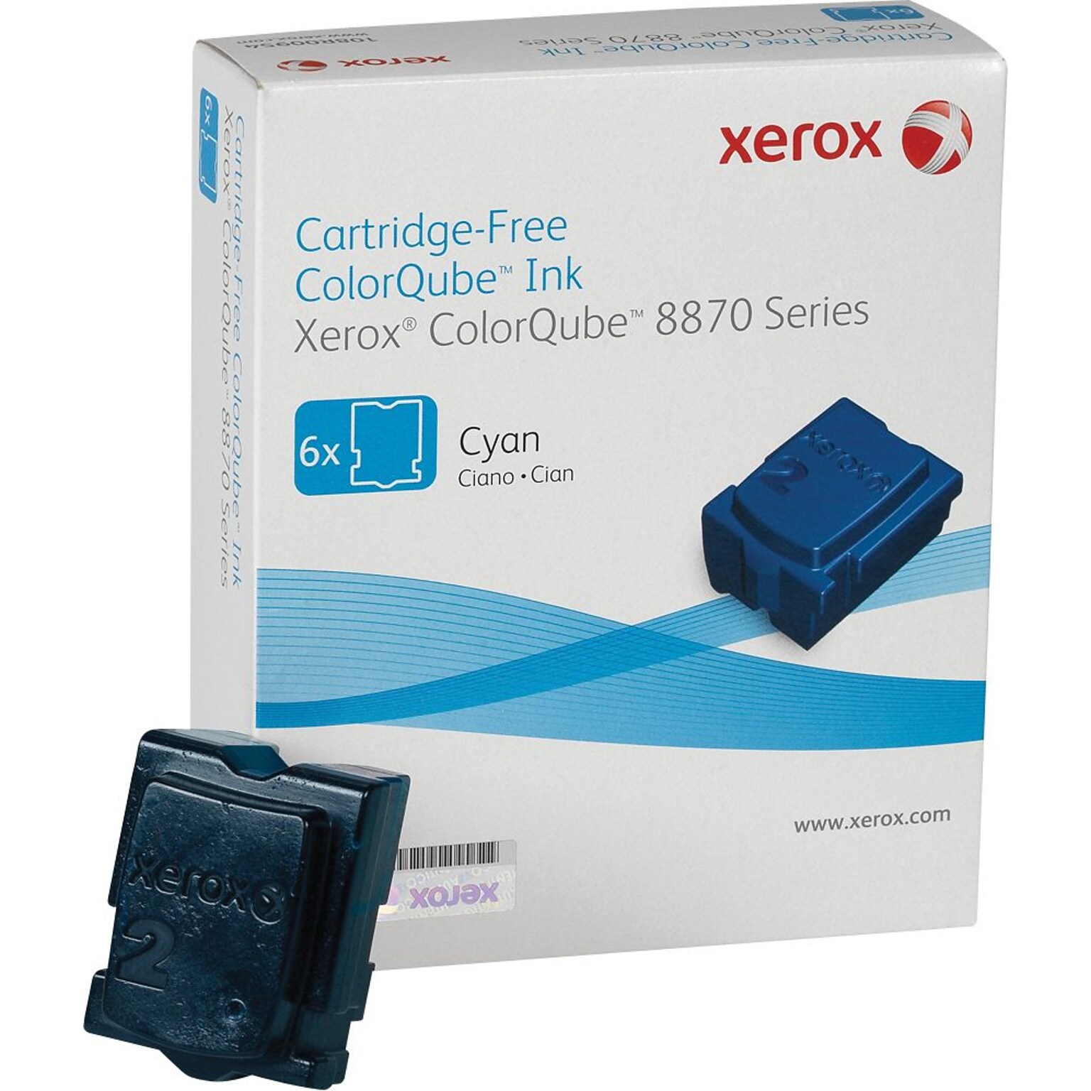 Xerox 108R00950 Cyan Standard Yield Ink Cartridge, Prints Up to 8,600 Pages, 6/Pack