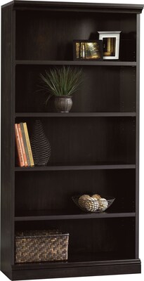 Sauder Premier 5-Shelf Composite Wood Bookcase, Estate Black
