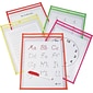 C-Line 9" x 12" Reusable Dry Erase Pocket, Assorted Neon Colors, 10/Pack (CLI40810)