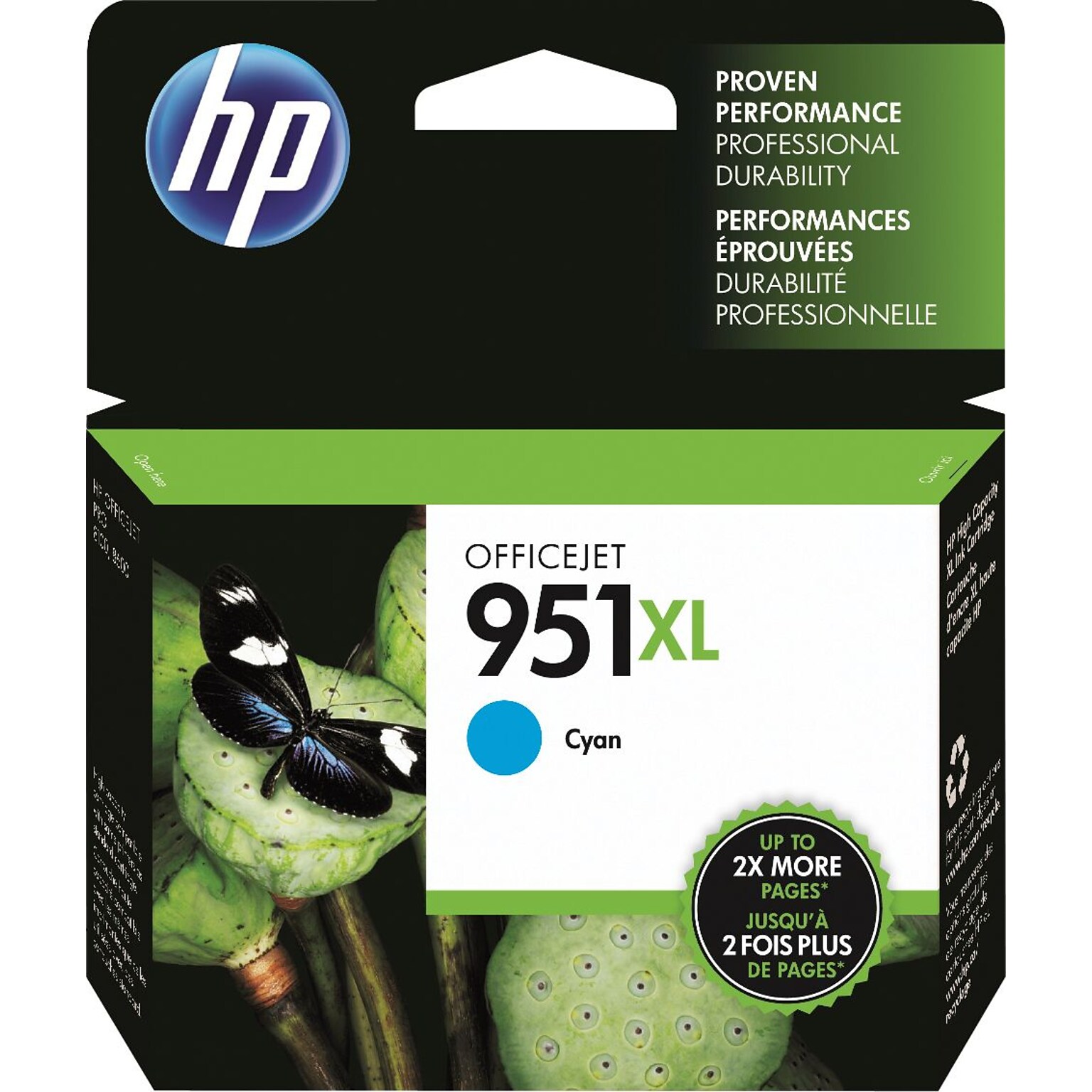 HP 951XL Cyan High Yield Ink Cartridge, Prints Up to 1,500 Pages (CN046AN#140)