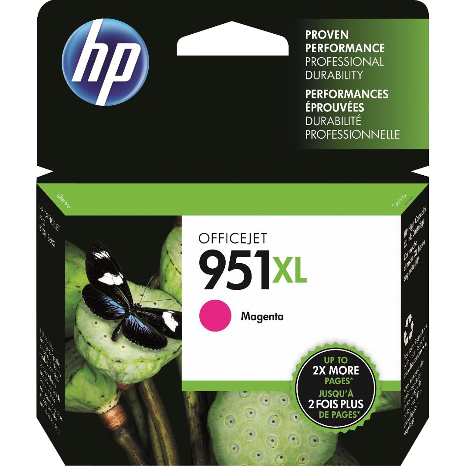 HP 951XL Magenta High Yield Ink Cartridge, Prints Up to 1,500 Pages (CN047AN#140)