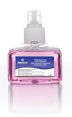 Brighton Professional Antibacterial Foaming Hand Soap Refill for LTX 7 Dispenser, Plum Scent, 23.6 oz., 3/Carton (BPR50954)