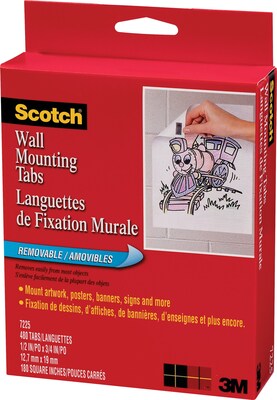 Scotch® Wall Mounting Tabs; 1/2x3/4